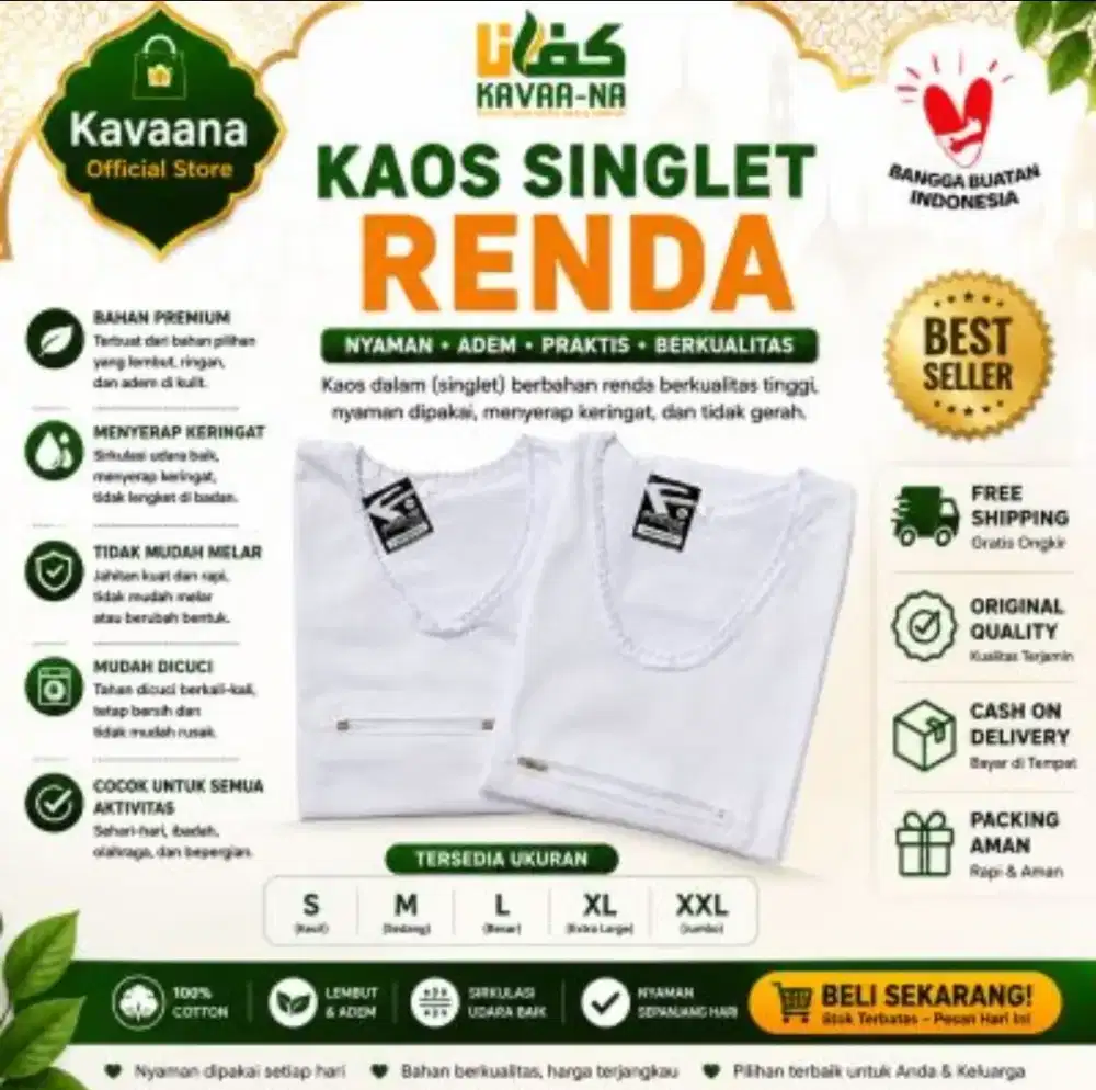 Singlet Kantong |
Singlet Kantong Wanita |
Singlet
Kantong Pria