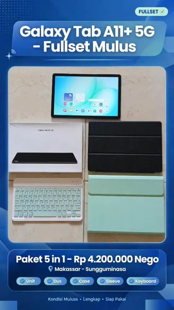Galaxy Tab A11+ 11inch 8/256GB Fullset Keyboard Like New