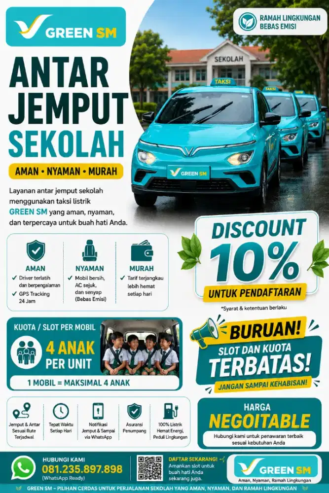 Antar Jemput Anak Sekolah TK-SD-SMP-SMU-Kuliah