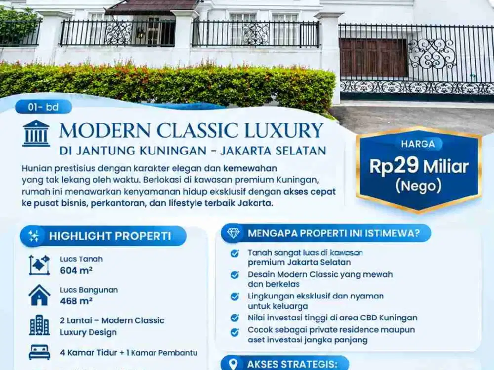 01- bd
 MODERN CLASSIC LUXURY DI JAntungan Kuningan Jakarta selatan