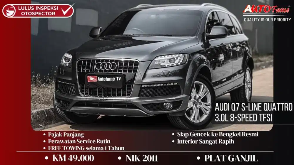KM49RB Audi Q7 S-Line Quattro 3.0L 8-Speed TFSI Graphite Gray On Black