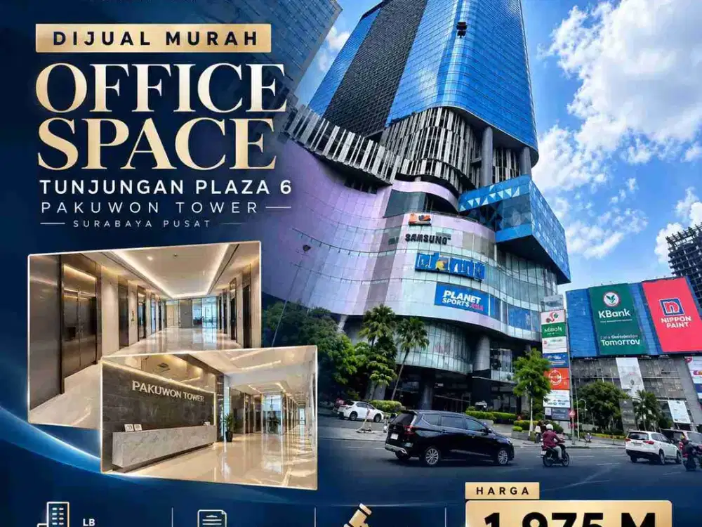 Dijual Murah Lelang 1 unit Office Space Tunjungan Plaza TP 6 Pakuwon Tower Surabaya Pusat