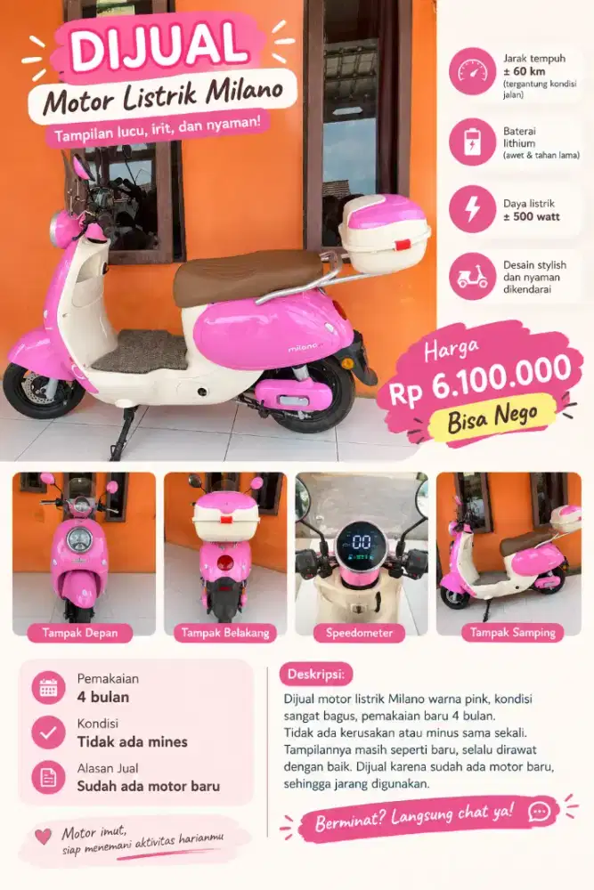 DIJUAL MOTOR LISTRIK MILANO