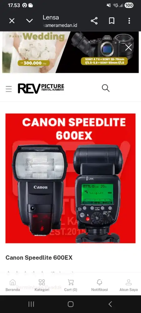 Dijual cepat pblit kamera canon 600ex