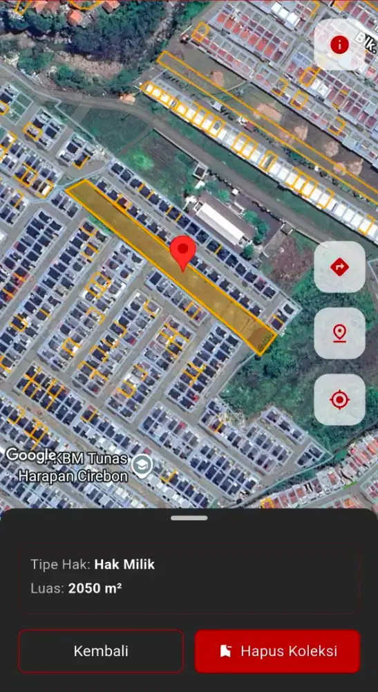 Dijual Tanah 2.050 m2 Kelurahan Sampiran Kab Cirebon