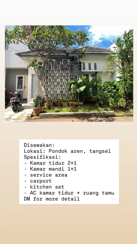 Disewakan rumah Bintaro