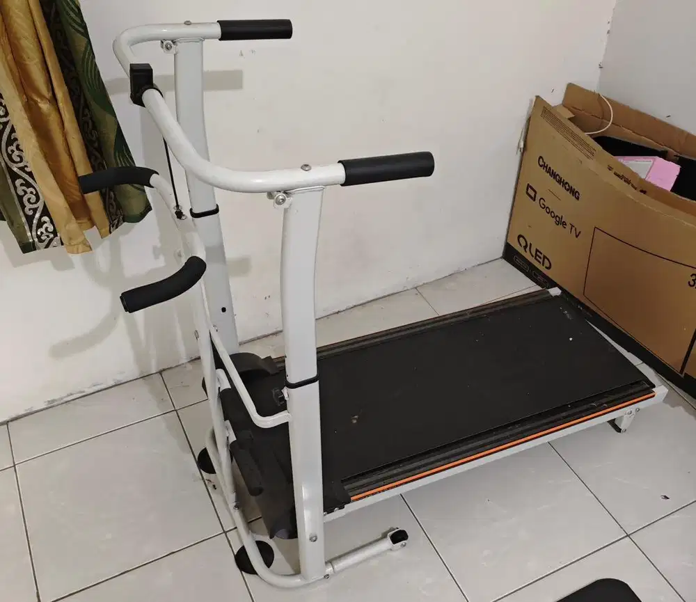 Treadmill tanpa listrik Manual Lipat multifungsi alat olahraga