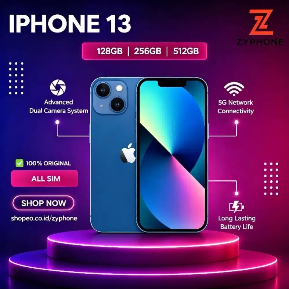 iPhone 13 128GB 256GB 512GB Second BEKAS ORIGINAL 100%