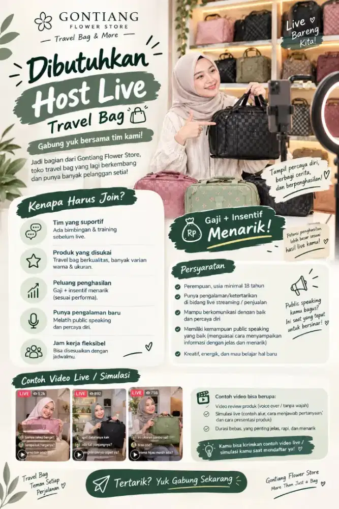 Loker host live travel bag