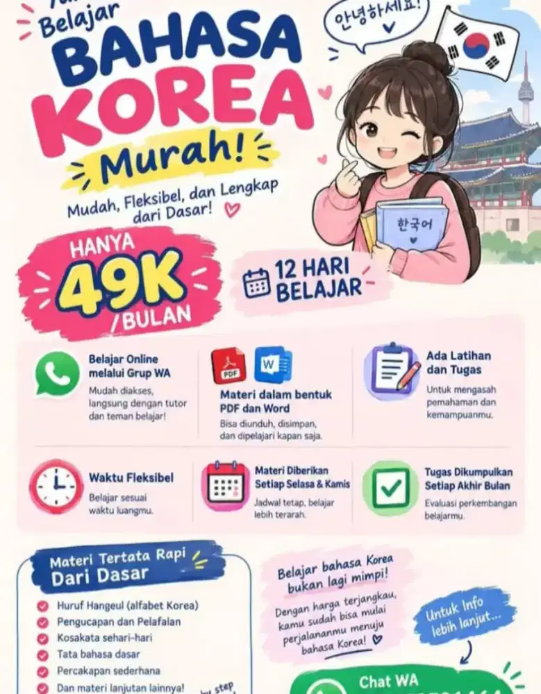 Kursus Bahasa Korea WA Group / Private