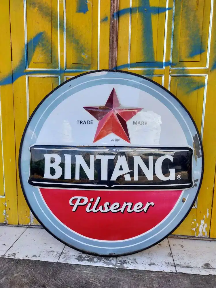 Signage Vintage BINTANG Jumbo 98 cm - Frame Lightbox Retro Hiasan Dind