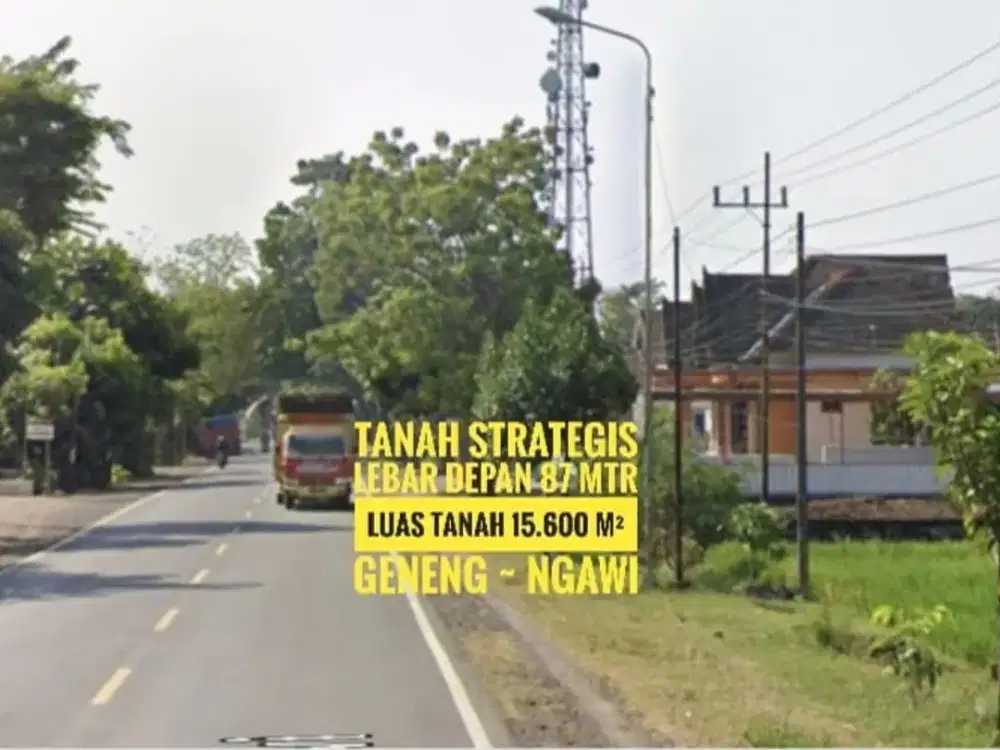 DIJUAL, Tanah LD 87 mtr, NOL Jalan Raya Propinsi Madiun-NGAWI, Baguss