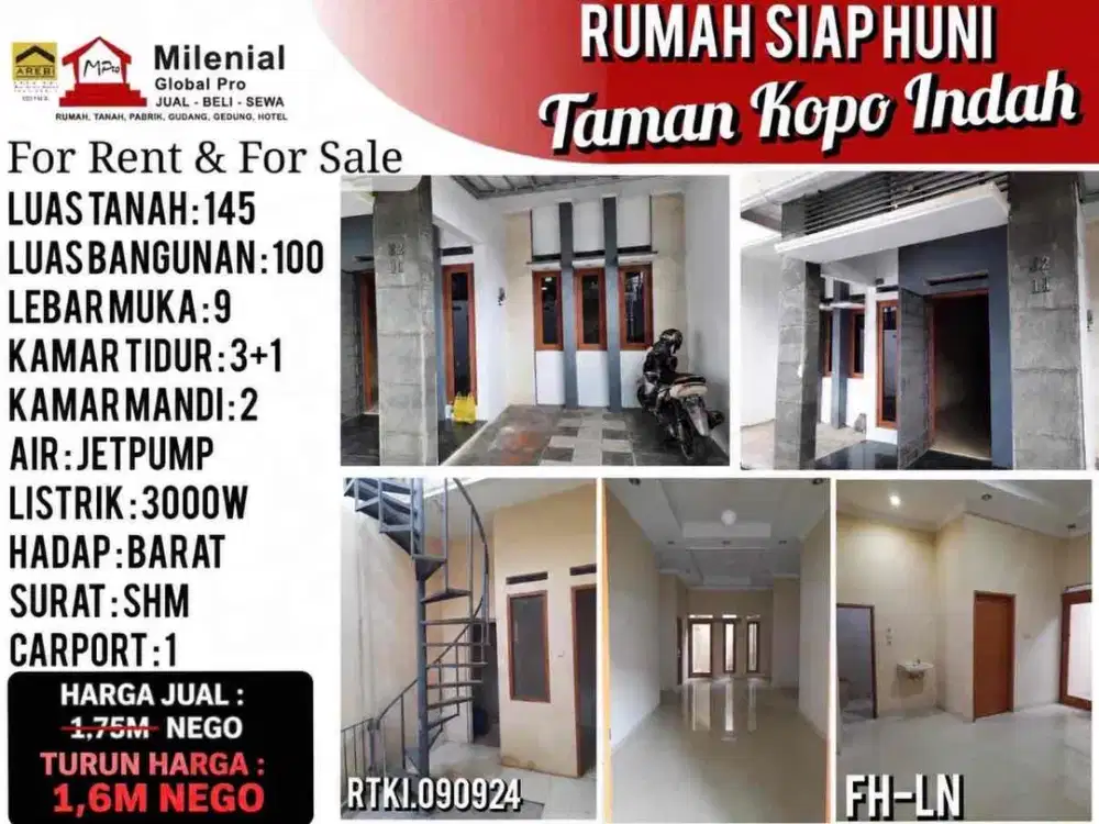 JUAL RUMAH TKI 3 siap huni lokasi bagus