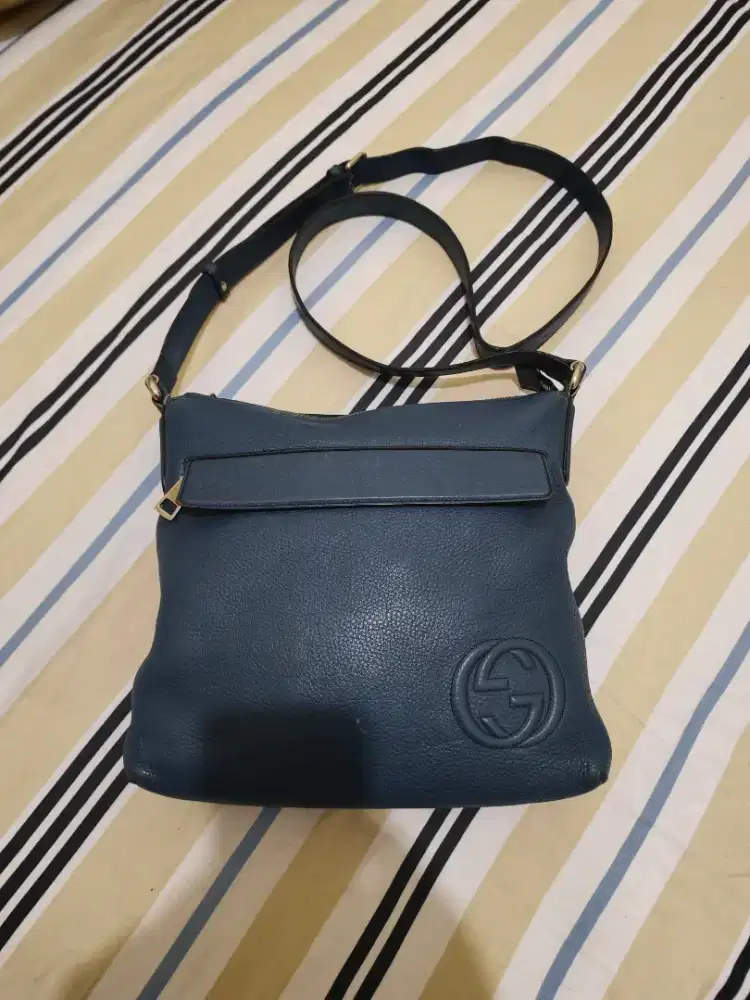 Tas Cross Sling Bag Cowok Gucci Navy Original