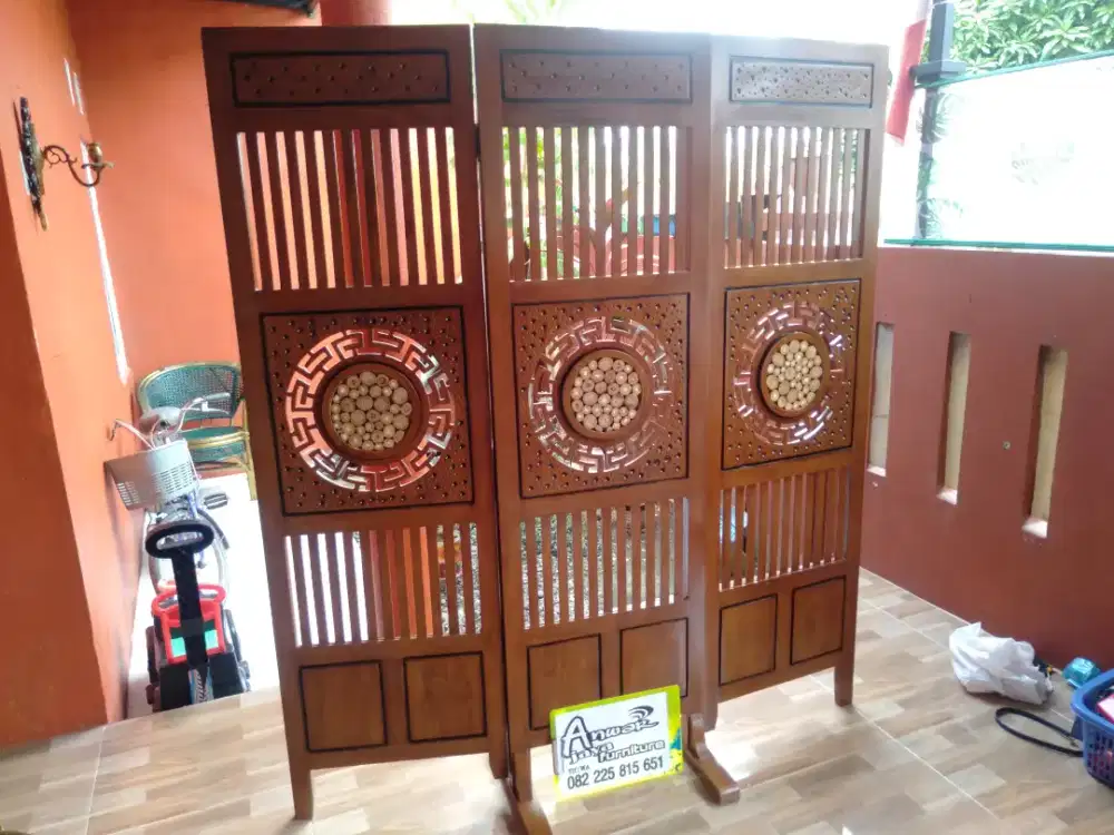 Penyekat ruang full kayu jati