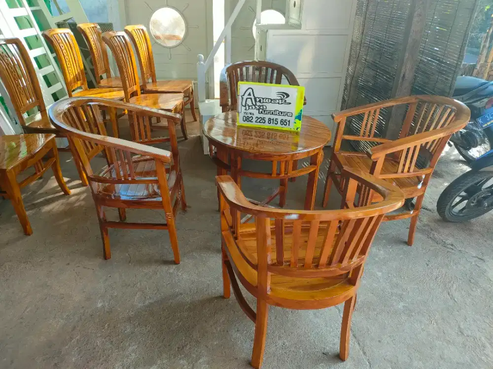 Kursi teras Betawi minimalis full kayu jati