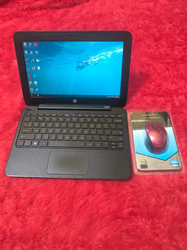 DIJUAL NOTEBOOK HP SLIM,KENCENG,INTEL CELERON,RAM 2 GB,SSD 128 GB