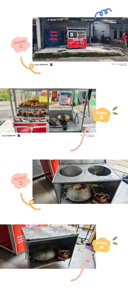 Gerobak ayam tepung, tahu, gorengan
