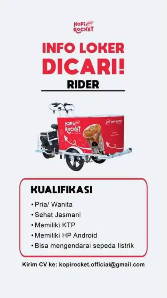 Di butuhkan Driver untuk berjualan kopi keliling