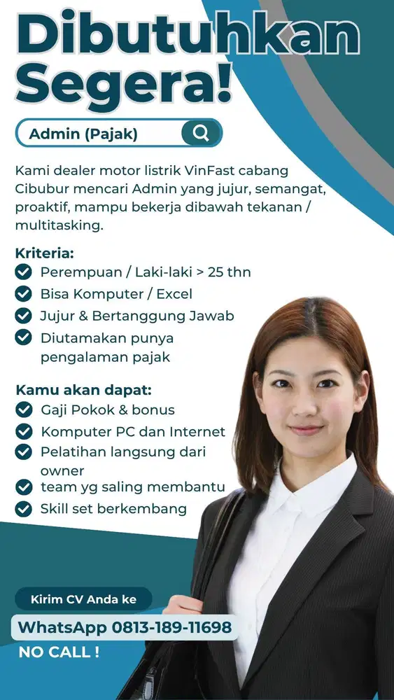 DICARI Admin yang mengerti basic perpajakan / punya pengalaman Pajak