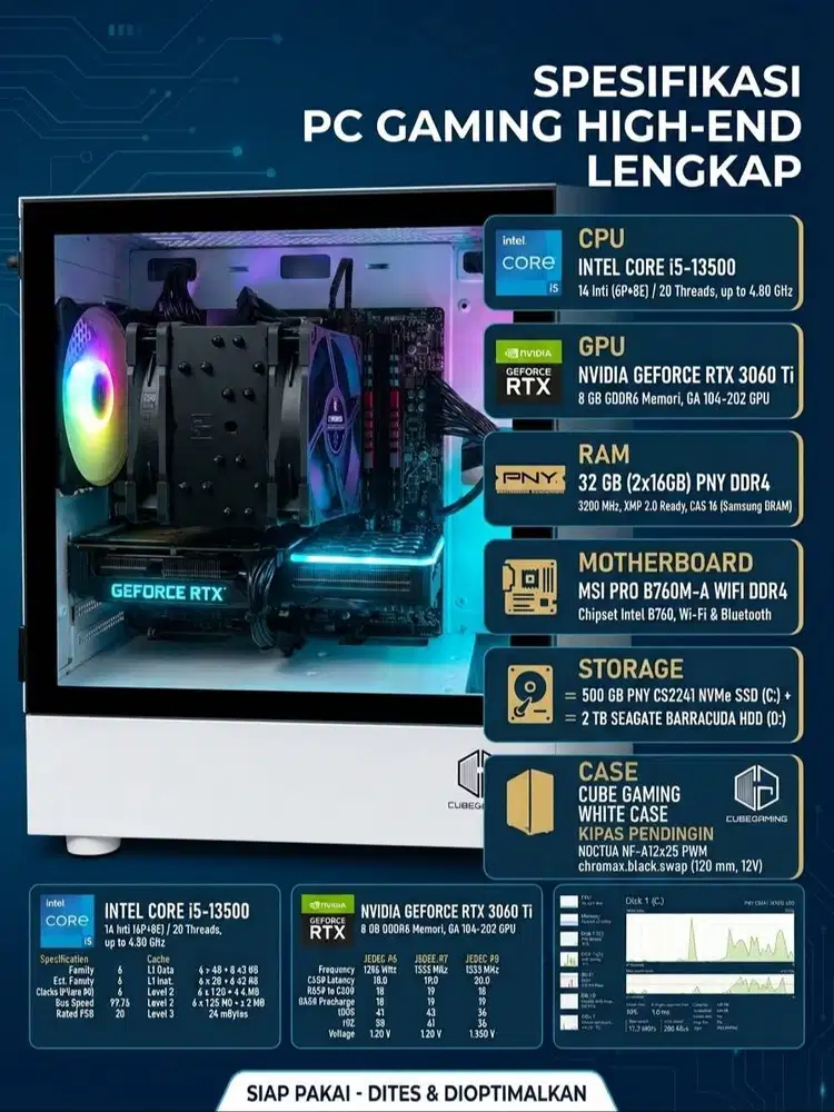 PC Gaming i5-13500 + RTX 3060 Ti | RAM 32GB | Noctua