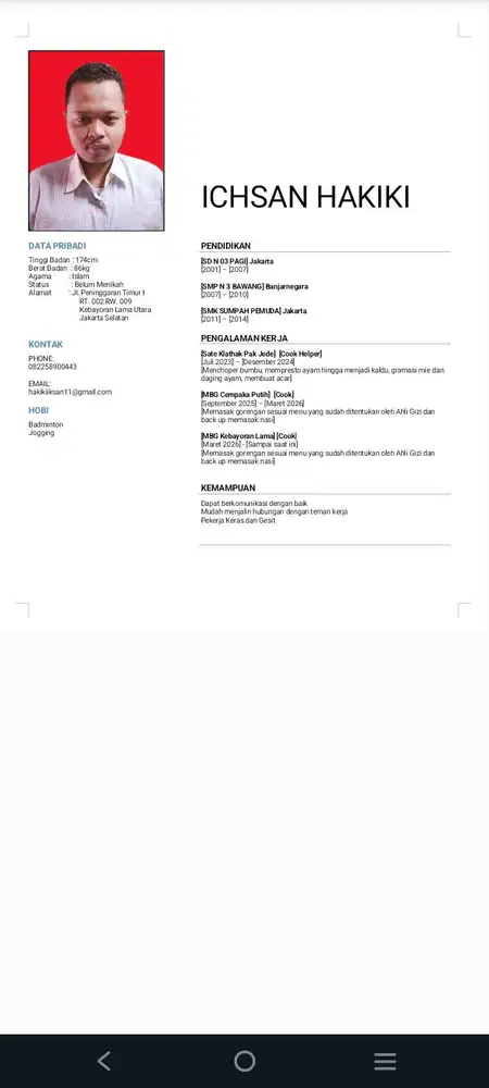 Saya sedang mencari part time sekitaran gandaria/blok m