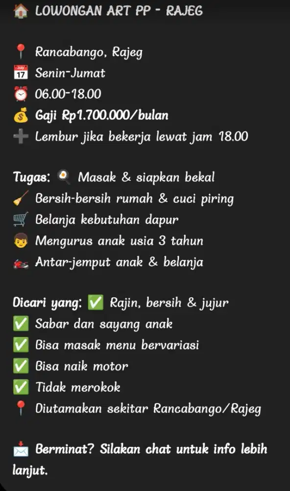 Loker ART PP RAJEG