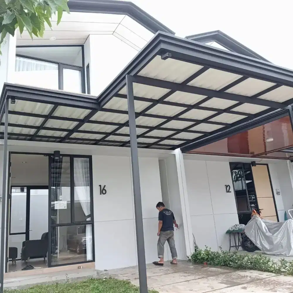 Kanopi alderon single layer kombinasi list profil
