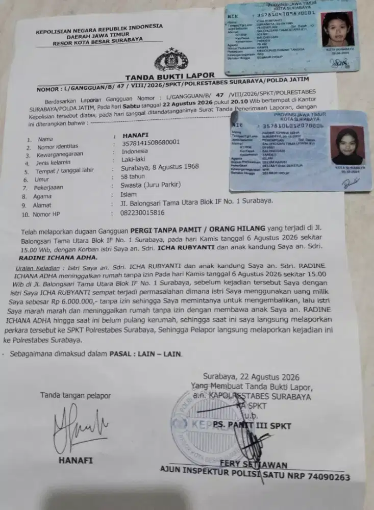Cari orong hilang