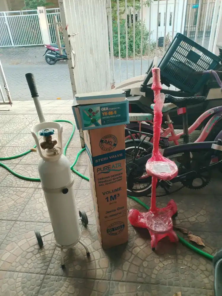 Jual tabung oksigen+ isi plus troli