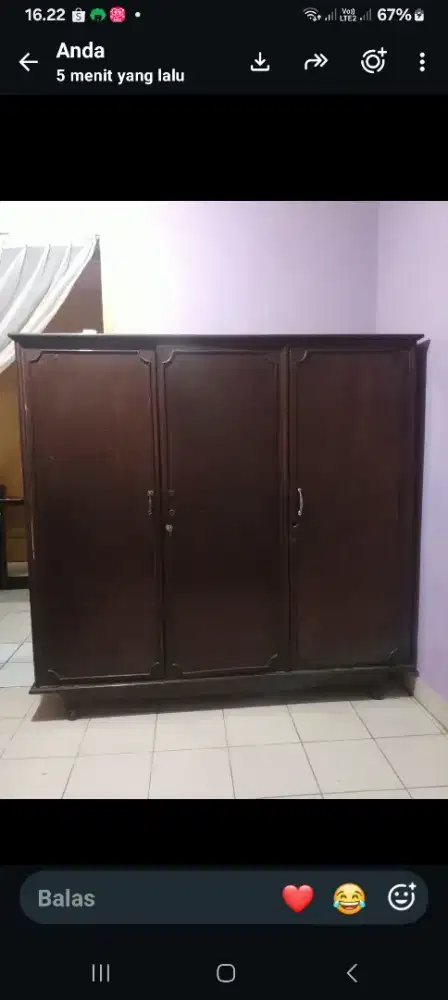 Lemari jati 3 pintu
