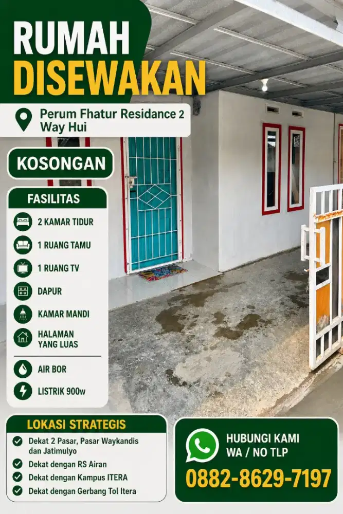Di Sewakan di Perumahan Fhatur Residance 2