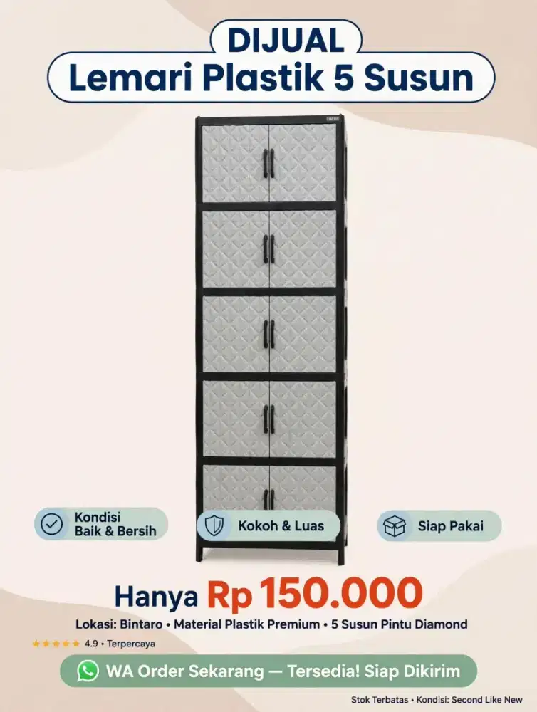 Di jual lemari plastik 5 susun