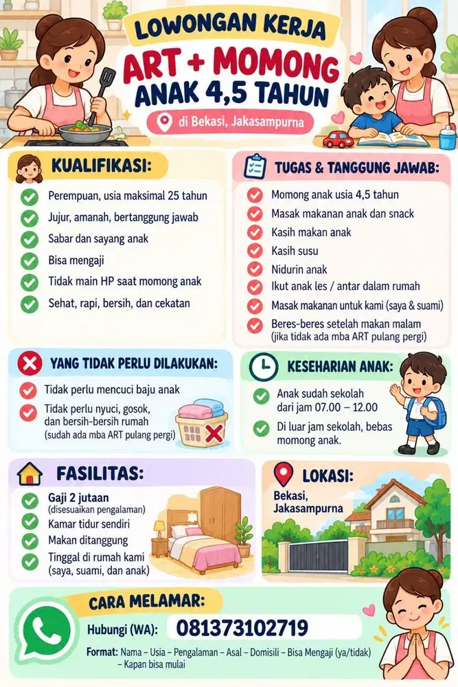 Dicari momong anak 4.5 tahun