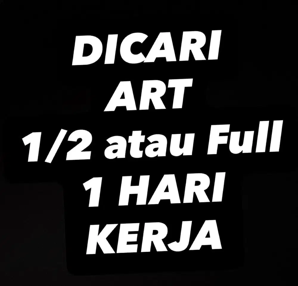 CARI ART 1/2 atau 1 HARI Kerja DEPOK