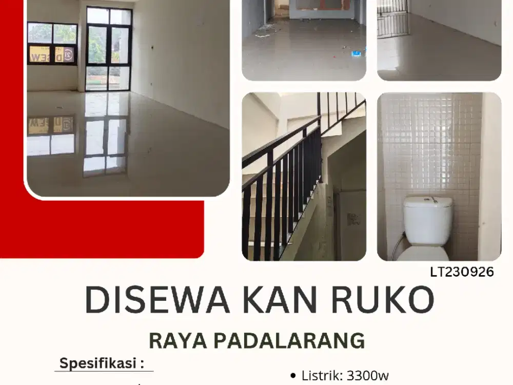 Disewakan ruko 2 lantai di raya Padalarang