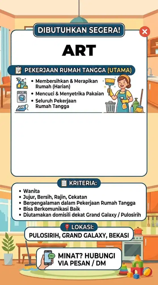 Dicari ART untuk di Galaxy