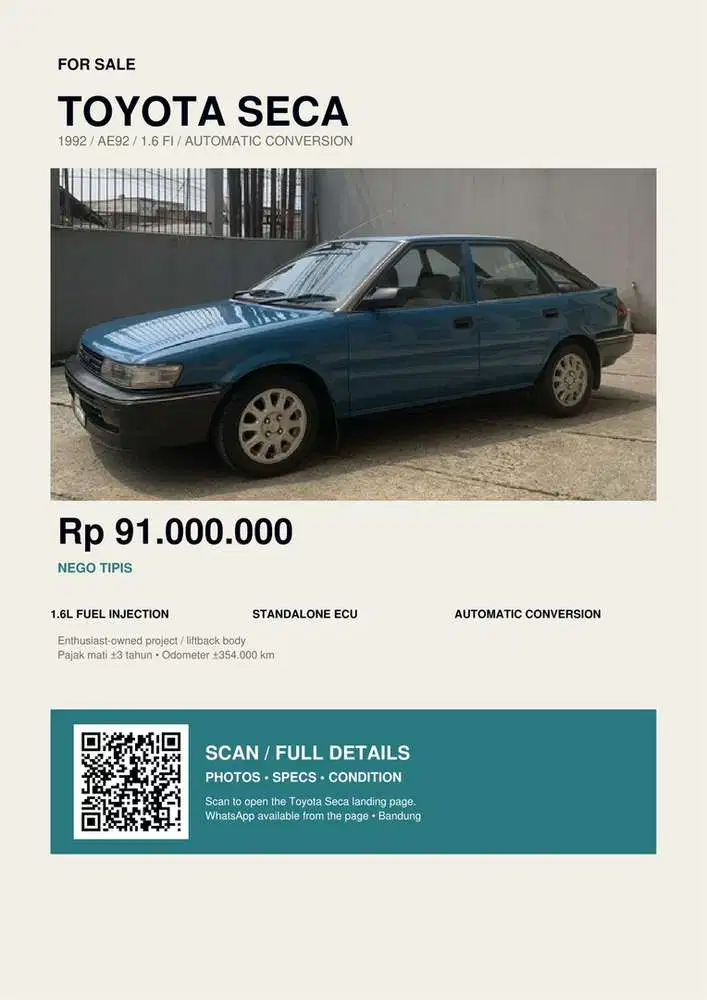 Toyota Corolla Seca AE92 1992 1.6 AT