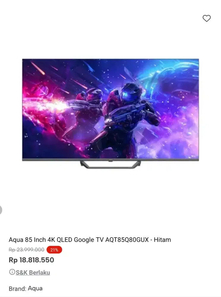 AQUA 85inch promo bisa cicilan syarat ktp tanpa dp bayar bulan depan