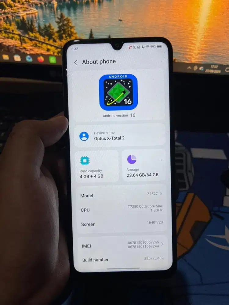 Optus total -2 spesifikasi sama persis dengan nubia v80max cuma beda n