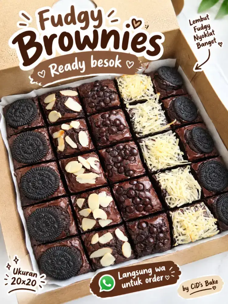 Fudgy Brownies Premium/ Brownies Enak / Fudgy Brownies