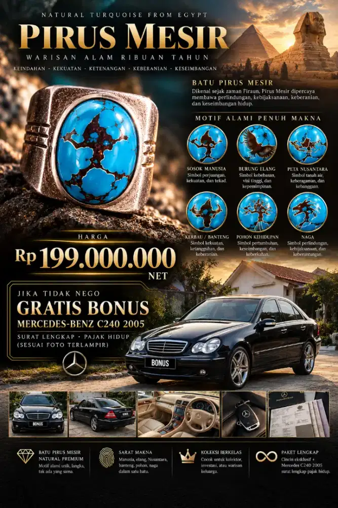 Pirus Mesir Royal Blue Premium Natural | Cincin Matrix Unik Kolektor