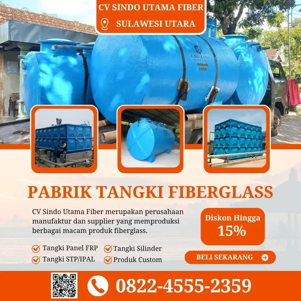 Tangki Fiberglass-Jual Air Panel Silinder Kep Siau Tagulandang Biaro