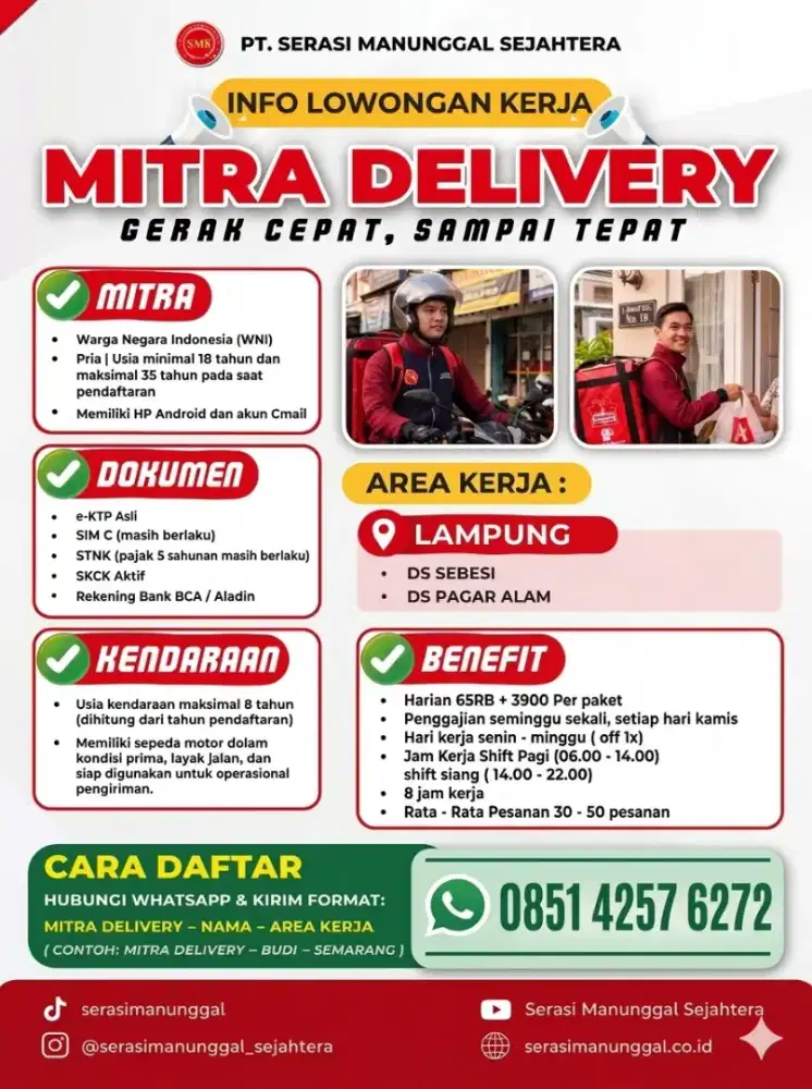 Urgent need Mitra Alfagift Bandar Lampung