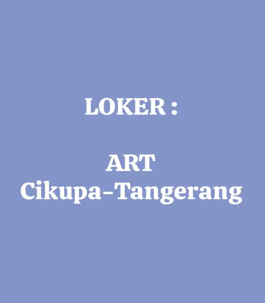 Lowongan Kerja ART