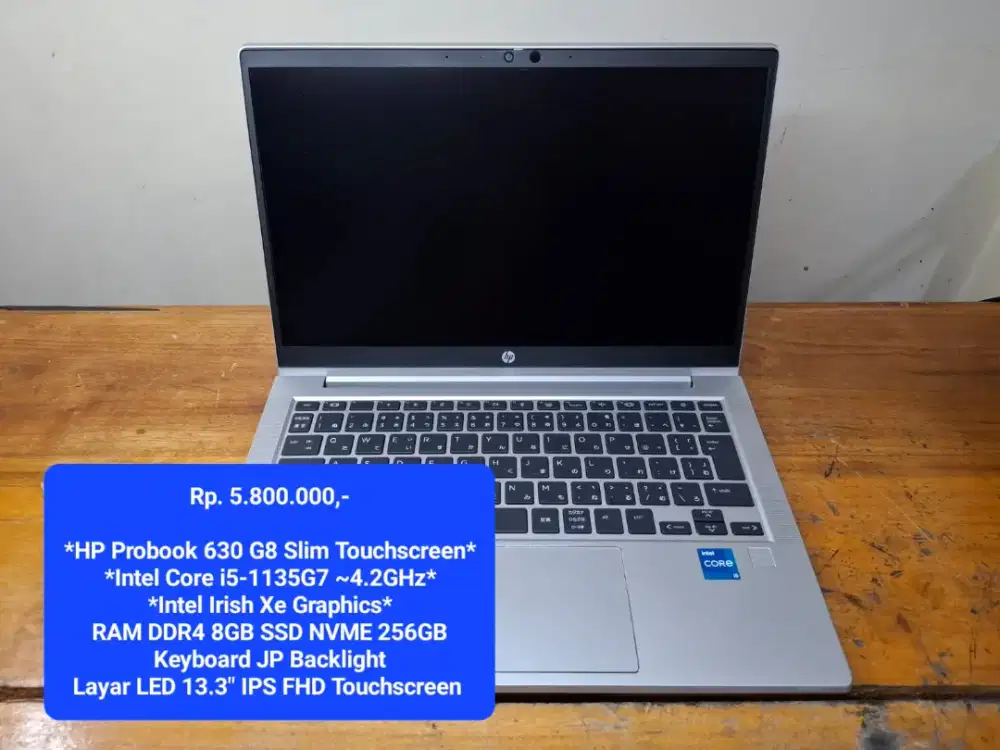 HP Probook 630 G8 Touchscreen Core I5 1135G7 Ram 8GB Nvme 256GB