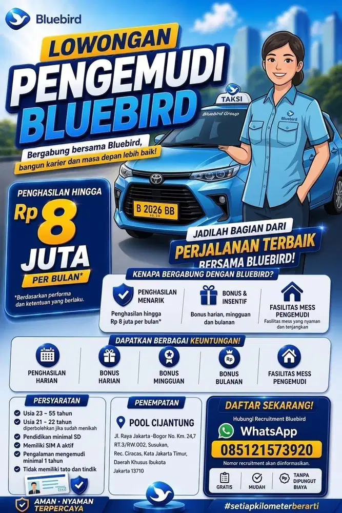 DRIVER TAKSI BLUEBIRD