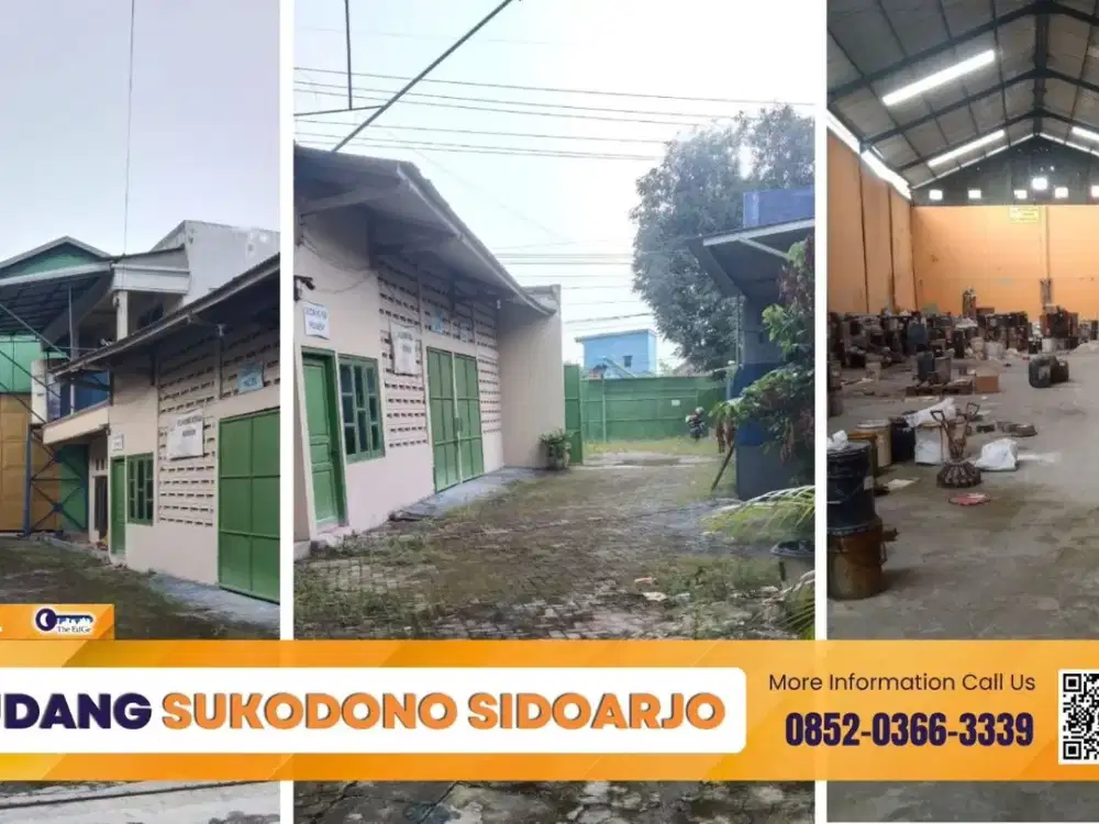 Jual Gudang Ada Kantor Siap Pakai di Sukodono Sidoarjo Akses Kontainer