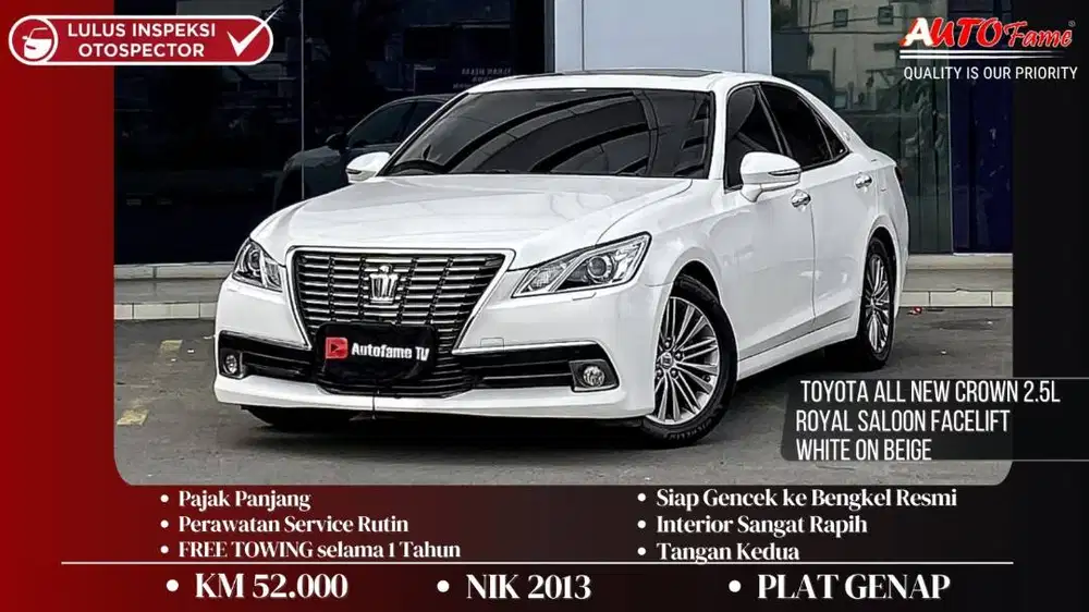 Toyota All New Crown 2.5L Royal Saloon Facelift White On Beige NIK Pan