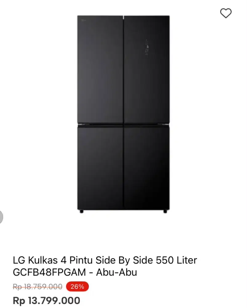KULKAS SBS LG 4 PINTU GFCB48FPGAM